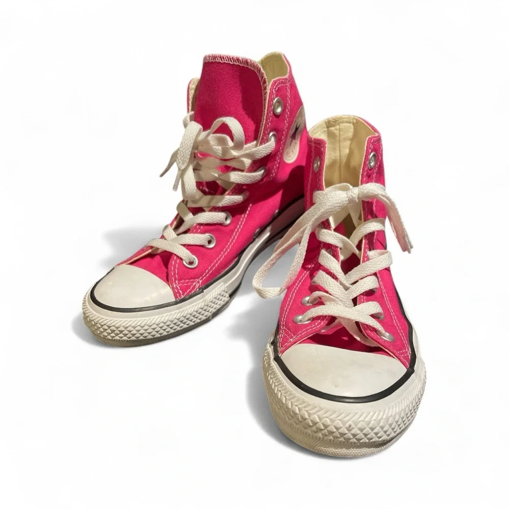 CONVERSE EUC Hot Pink High Top Canvas Sneakers. Women’s Size 7 - Picture 7 of 7